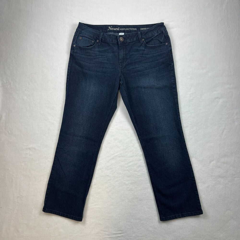 Natural Reflections Jeans Womens 14P Petite Comfort Stretch Classic Fit Dark